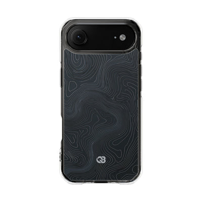 Black Impact MagSafe Phone Case for iPhone - Obsidian Ridge Topo