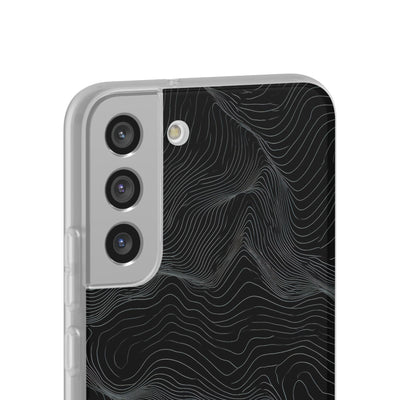 Black Lite Phone Case for Samsung - Obsidian Topo Wireframe