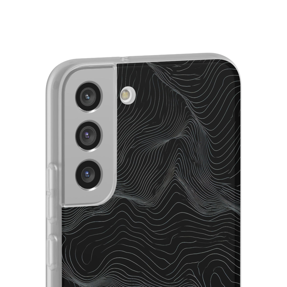 Black Lite Phone Case for Samsung - Obsidian Topo Wireframe