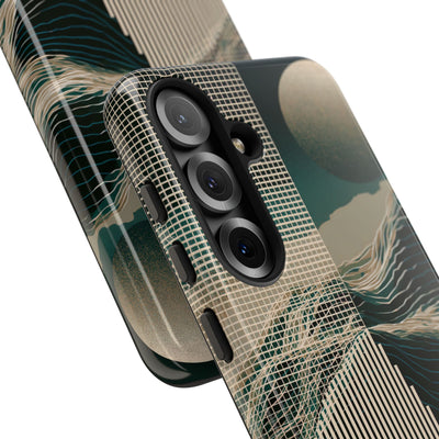 Green Tough Phone Case for Samsung - Lunar Moss Topography