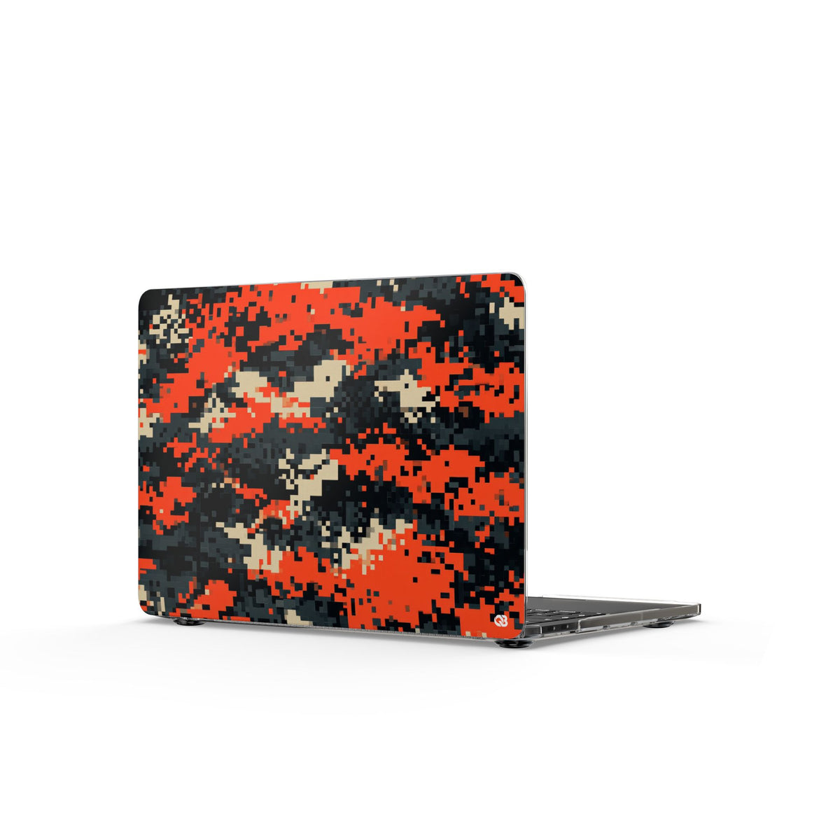 Signal Pixel Camo · Clear Hard Case for MacBook · Orange