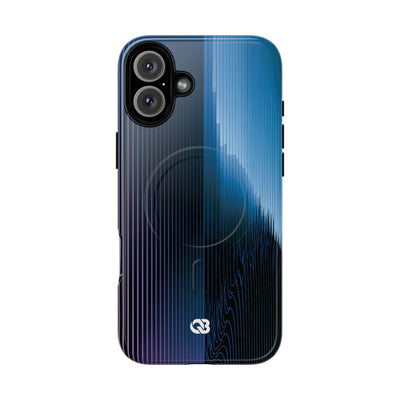 Blue Tough 2.0 Magsafe Phone Case for iPhone - Indigo Distortion Wave