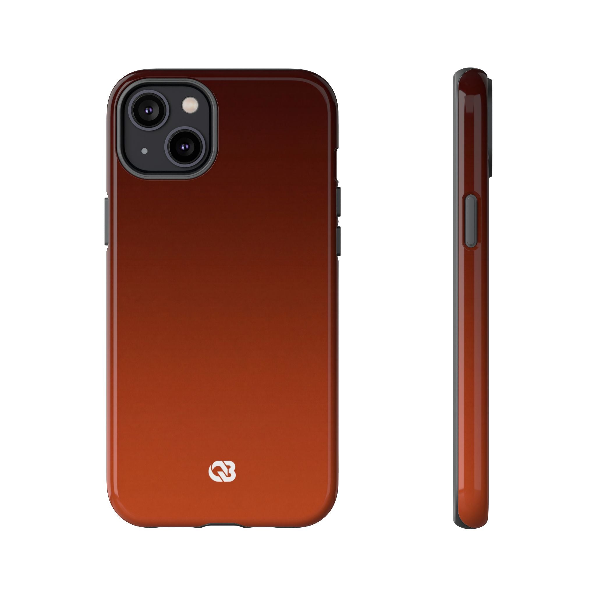 Orange Tough Phone Case for iPhone - Obsidian Ember Fade