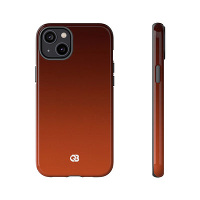 Orange Tough Phone Case for iPhone - Obsidian Ember Fade