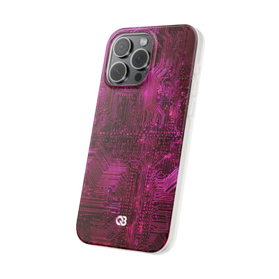 Magenta Circuit Trace · Lite Phone Case for iPhone ·  Pink