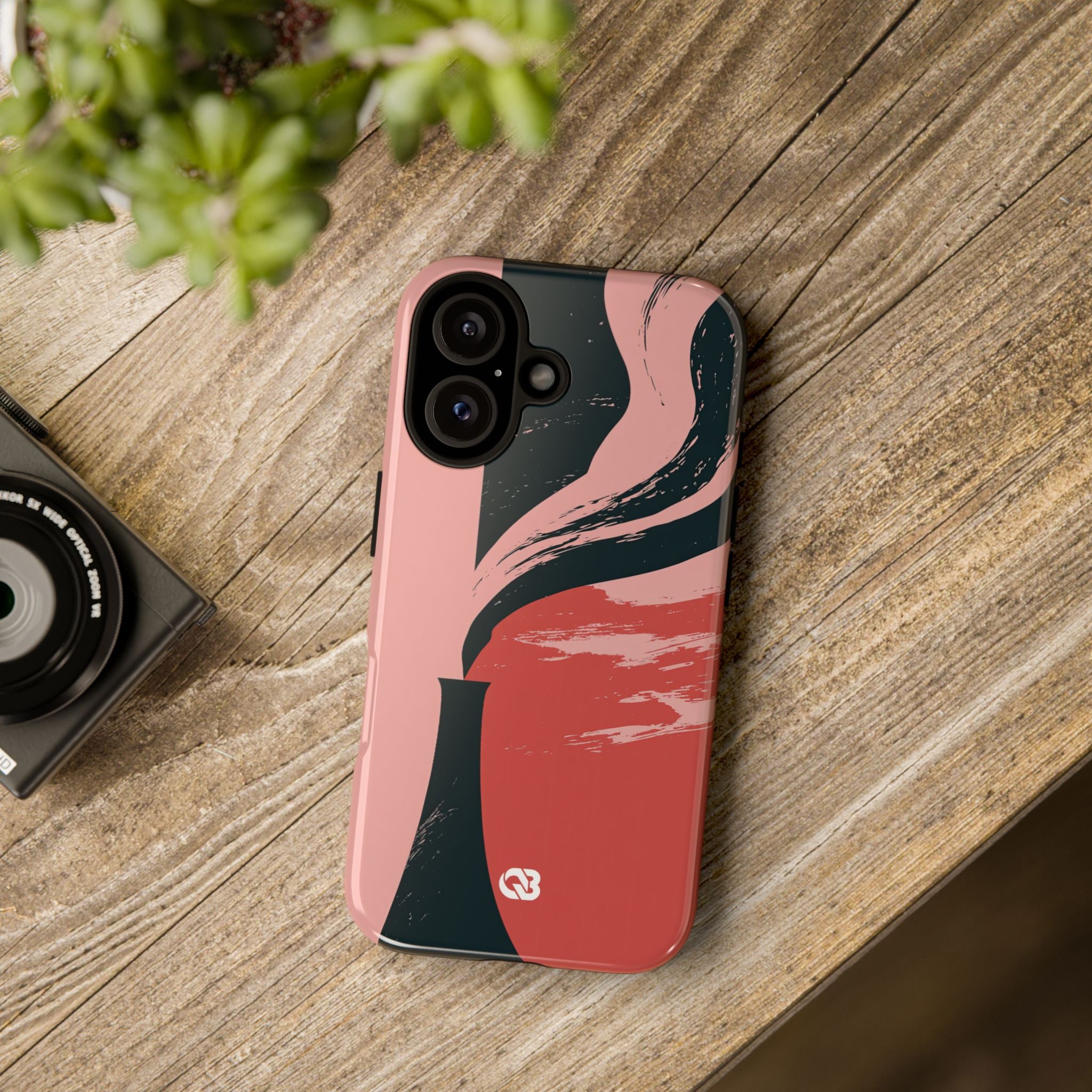 Pink Tough Phone Case for iPhone - Cinder Rose Plume