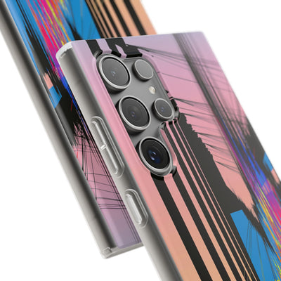 Blue Lite Phone Case for Samsung - Fractured Data Skyline