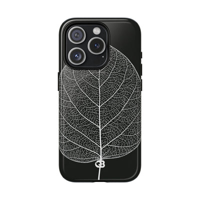 Black Tough 2.0 Magsafe Phone Case for iPhone - Bleached Leaf Lattice