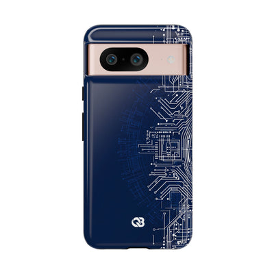 Blue Tough Phone Case for Google Pixel - Cobalt Circuit Logic