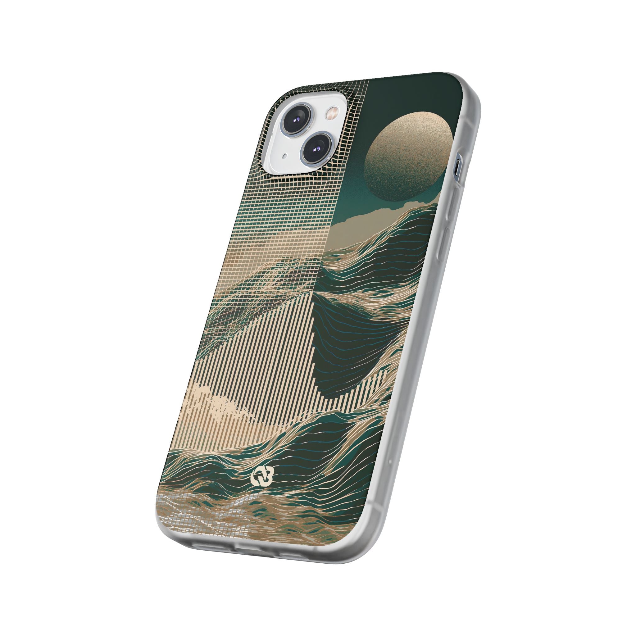 Green Lite Phone Case for iPhone - Lunar Moss Topography