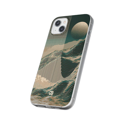 Green Lite Phone Case for iPhone - Lunar Moss Topography