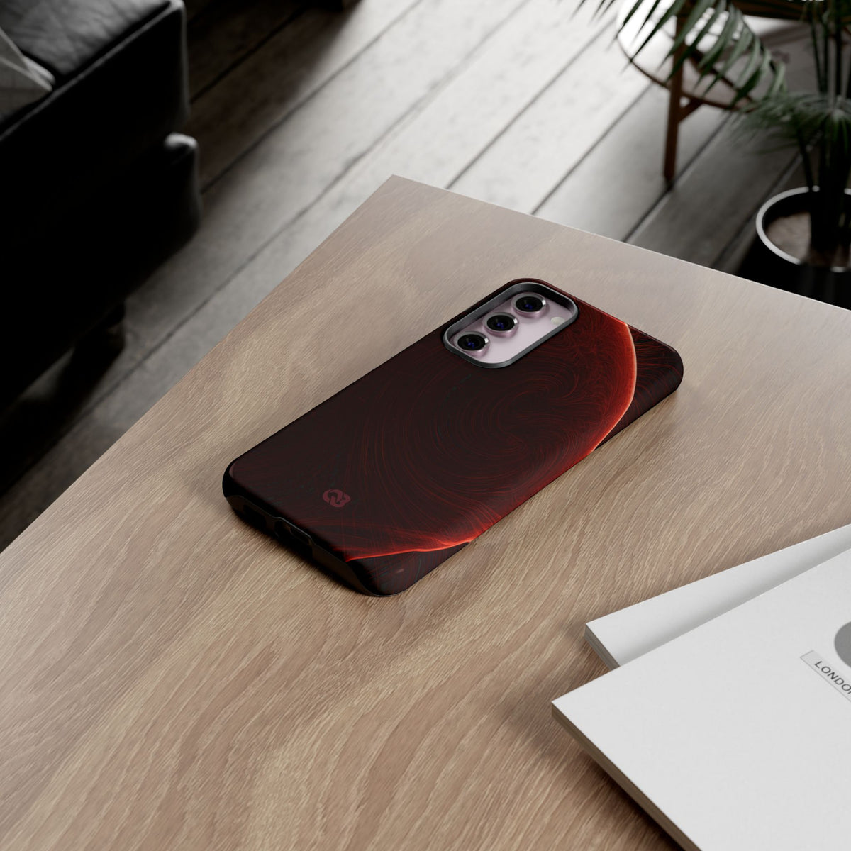 Red Tough Phone Case for Samsung - Crimson Flare Flux