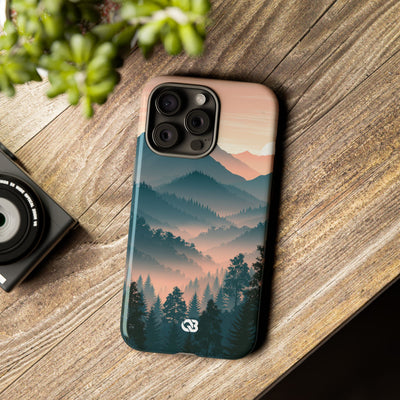 Teal Tough Phone Case for iPhone - Alpine Teal Horizon