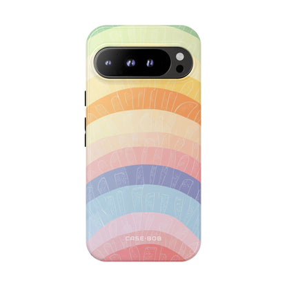 Pastell Regenbogen Bänder Google Pixel 9 Pro XL Case - Tough