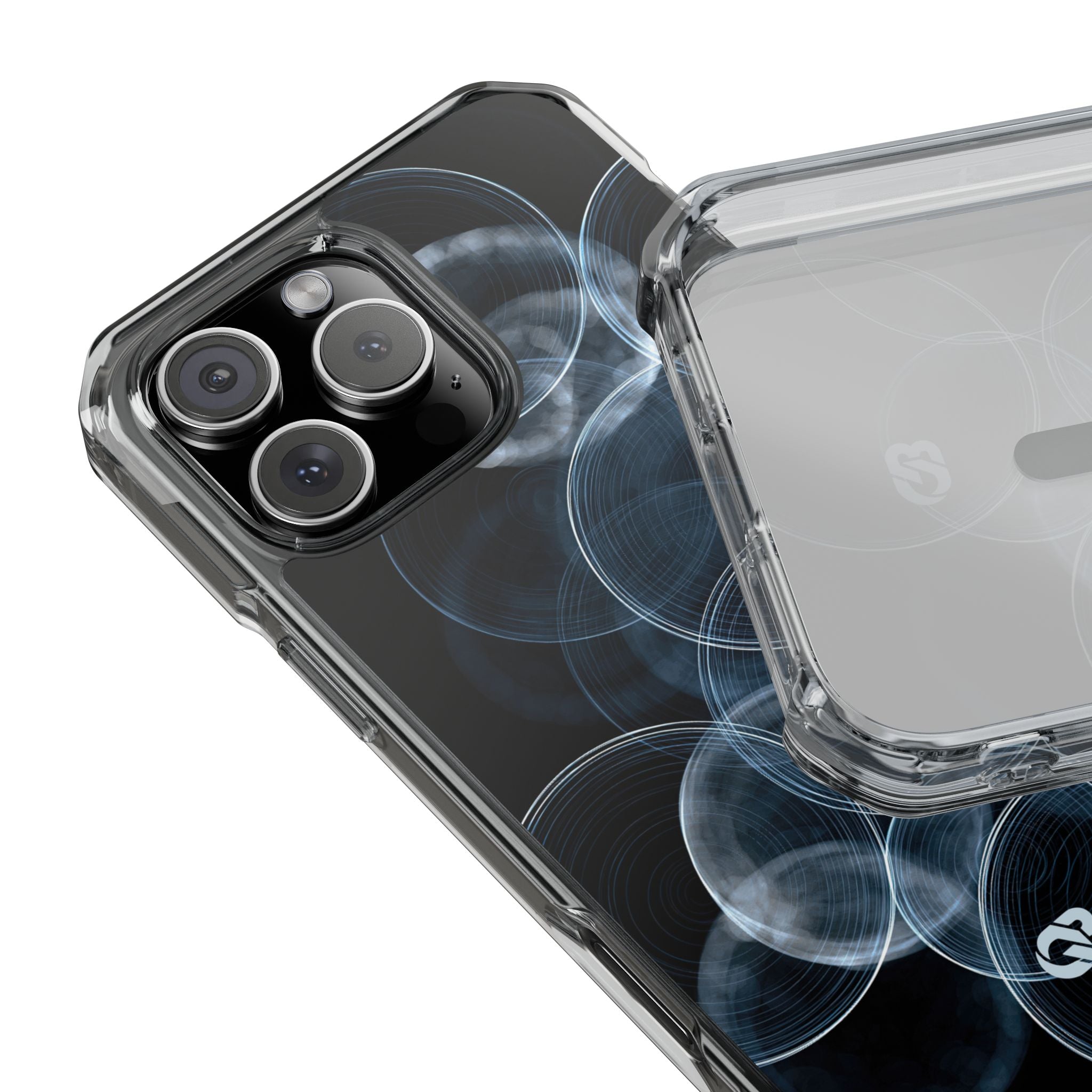 Blue Impact MagSafe Phone Case for iPhone - Cyan Pulse Ripple