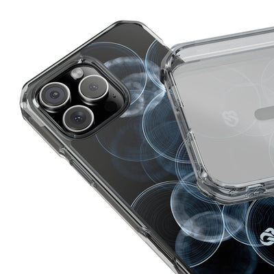 Blue Impact MagSafe Phone Case for iPhone - Cyan Pulse Ripple