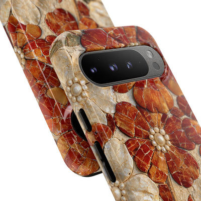 Carnelian Pearl Bloom · Tough Phone Case for Pixel ·  Orange