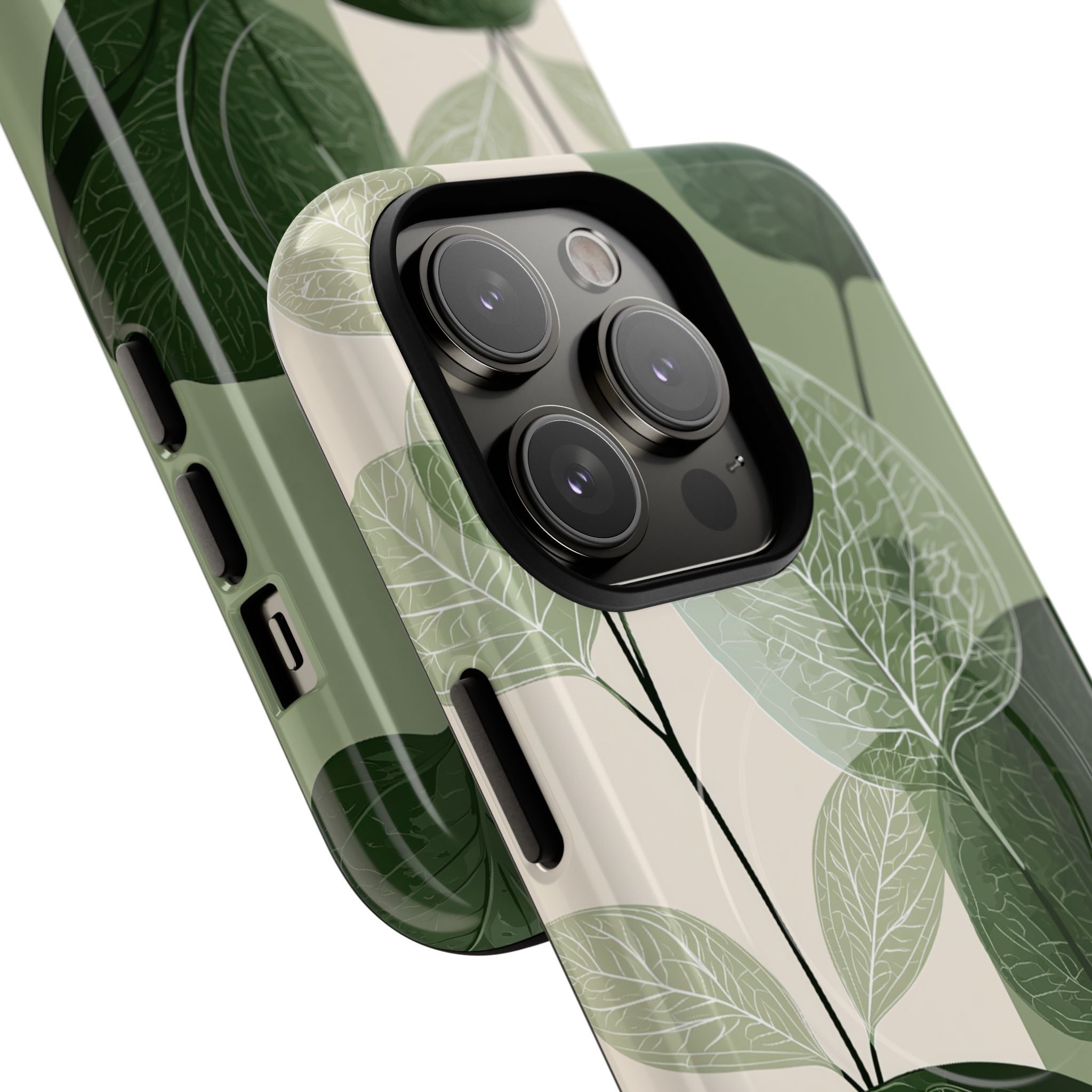 Green Tough 2.0 Magsafe Phone Case for iPhone - Sage Leaf Skeletals