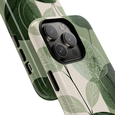 Green Tough 2.0 Magsafe Phone Case for iPhone - Sage Leaf Skeletals