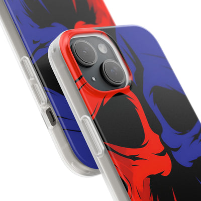 Crimson Cobalt Skulls · Soft Phone Case for iPhone