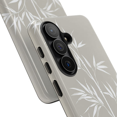 Beige Tough Phone Case for Samsung - Sandstone Bamboo Stalks
