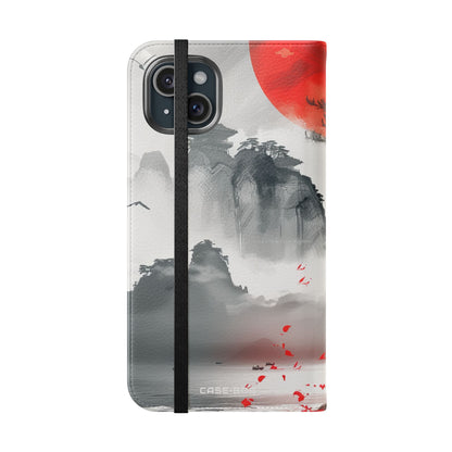 Rød Sol Serenity - iPhone 15 Plus Cover - Pung