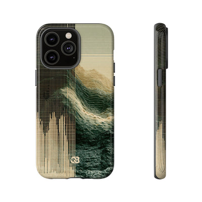 Beige Tough Phone Case for iPhone - Veridian Data Ridge