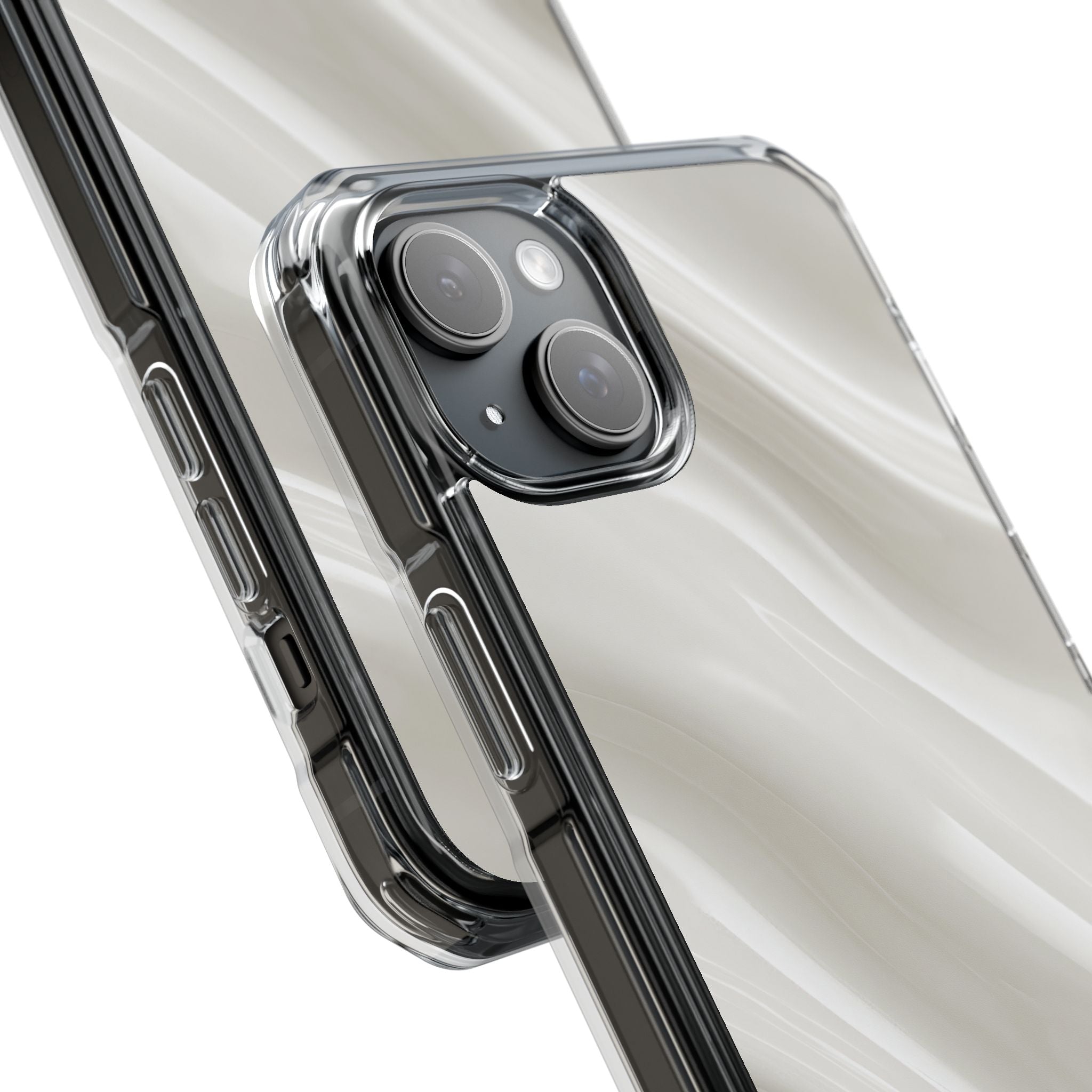 White Impact MagSafe Phone Case for iPhone - Polished Ivory Wave