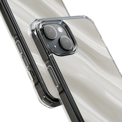White Impact MagSafe Phone Case for iPhone - Polished Ivory Wave