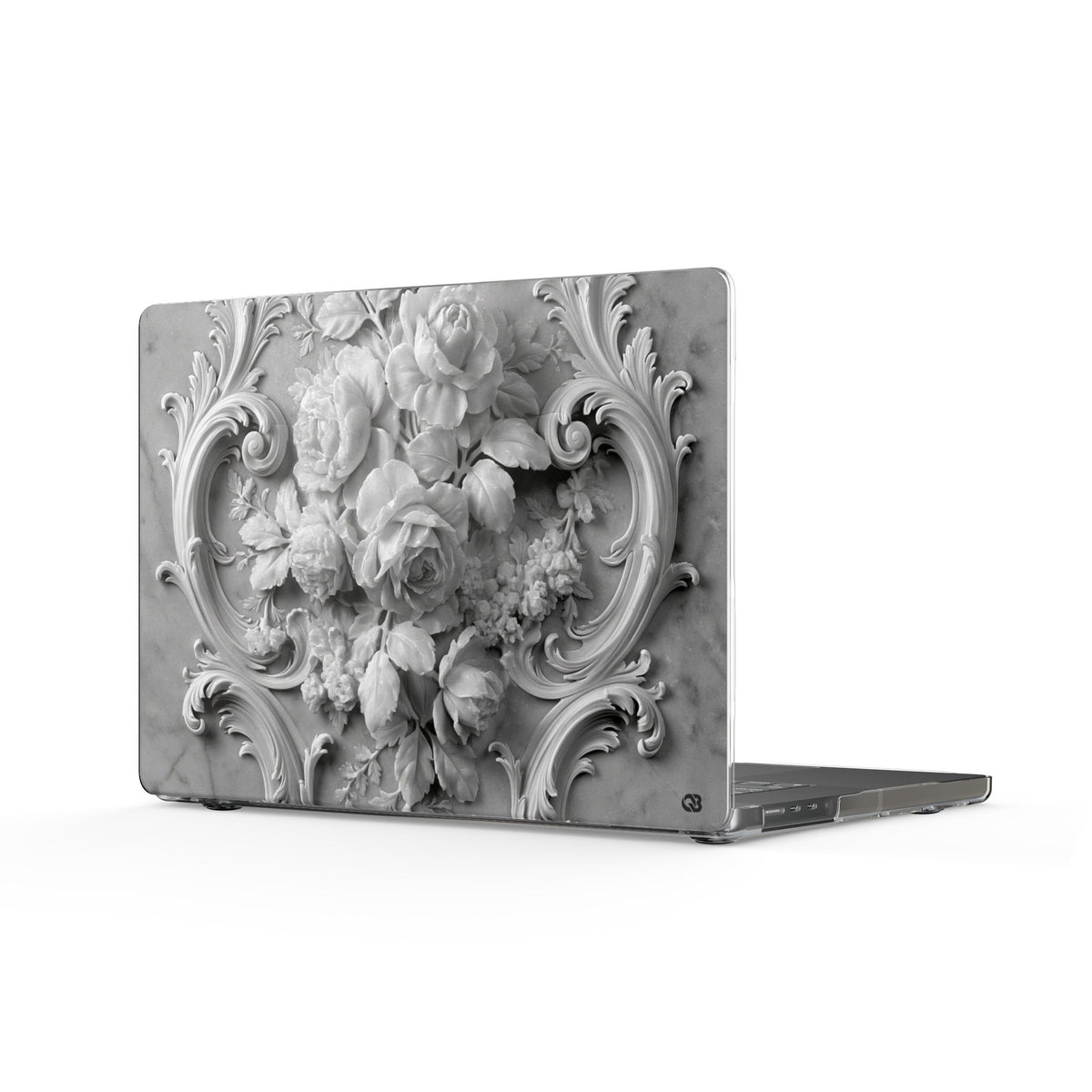 Rococo Marble Rose · Clear Hard Case for MacBook · White
