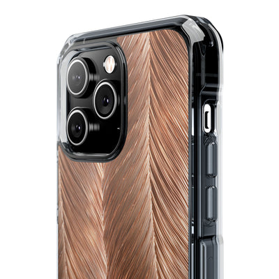 Rose Gold Weave · Clear Impact Magnetic Phone Case for iPhone · Brown
