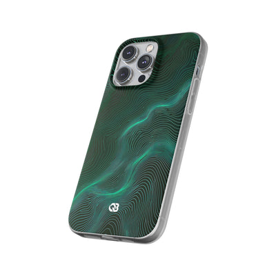 Teal Lite Phone Case for iPhone - Neon Jade Contour
