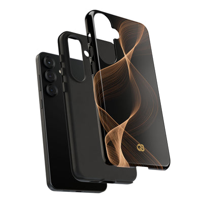 Brown Tough Phone Case for Samsung - Copper Silk Wave