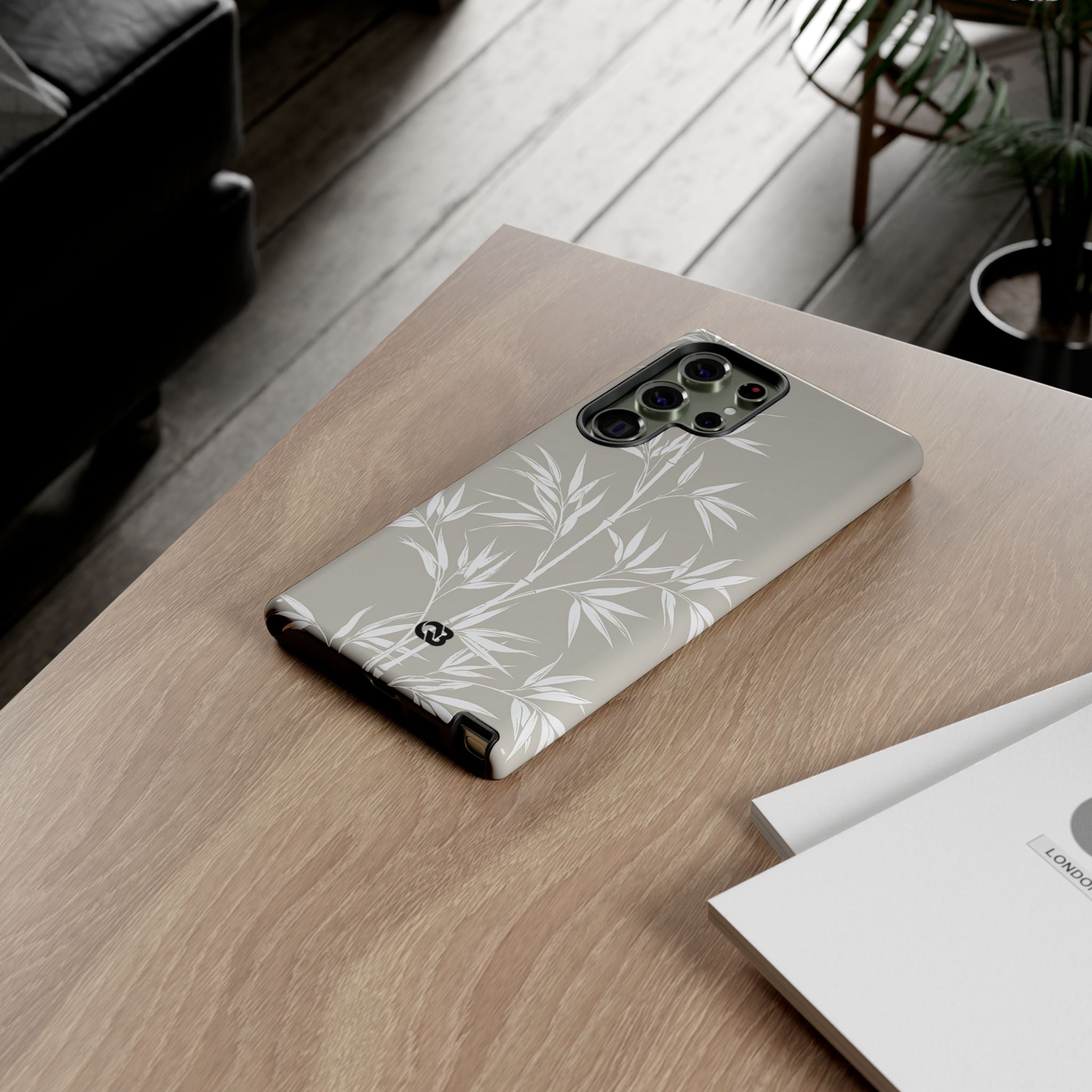 Beige Tough Phone Case for Samsung - Sandstone Bamboo Stalks