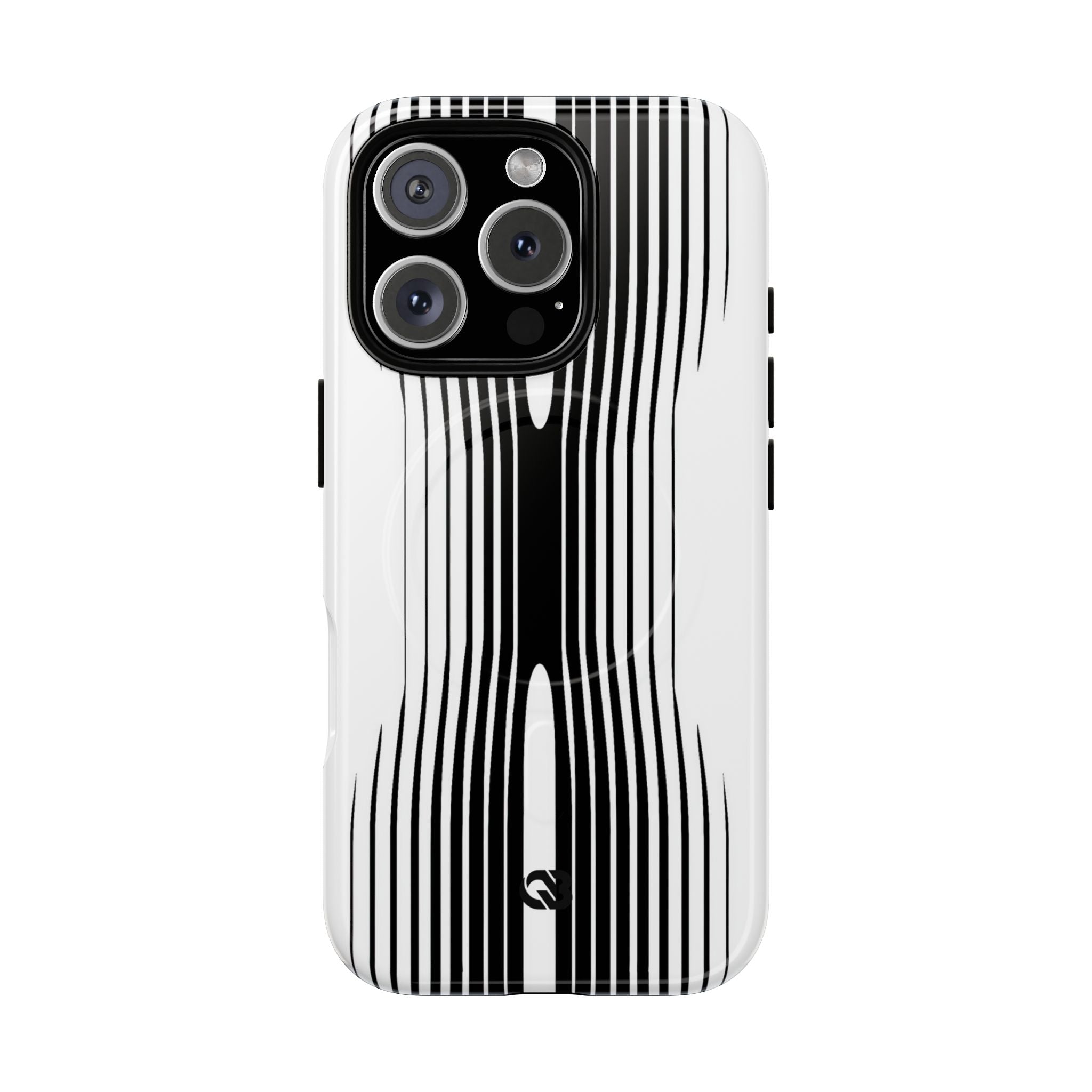 White Tough 2.0 Magsafe Phone Case for iPhone - Kinetic Mono Distortion