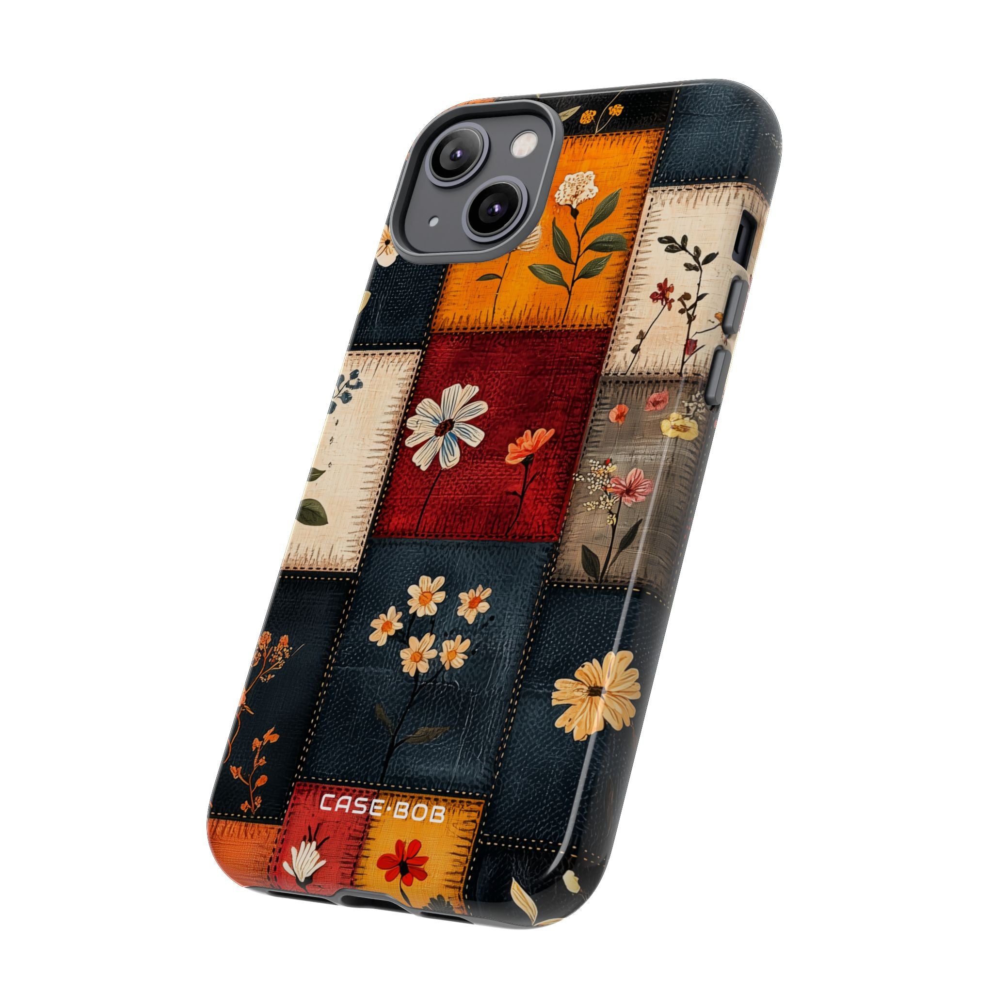 Patchwork Blooms iPhone 14 Plus Case - Tough