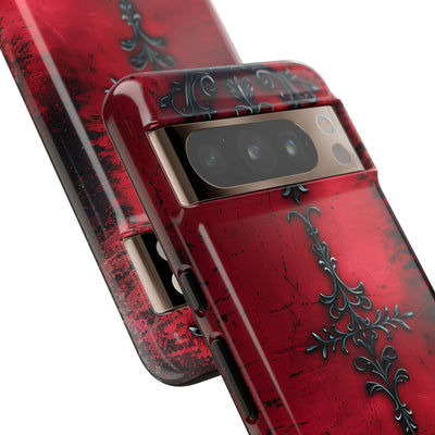 Crimson Gothic Filigree · Tough Phone Case for Google Pixel