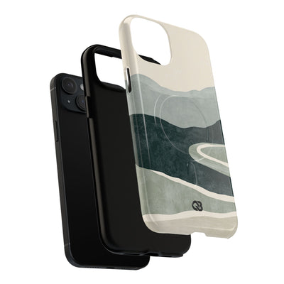 Green Tough 2.0 Magsafe Phone Case for iPhone - Misty Sage Valley