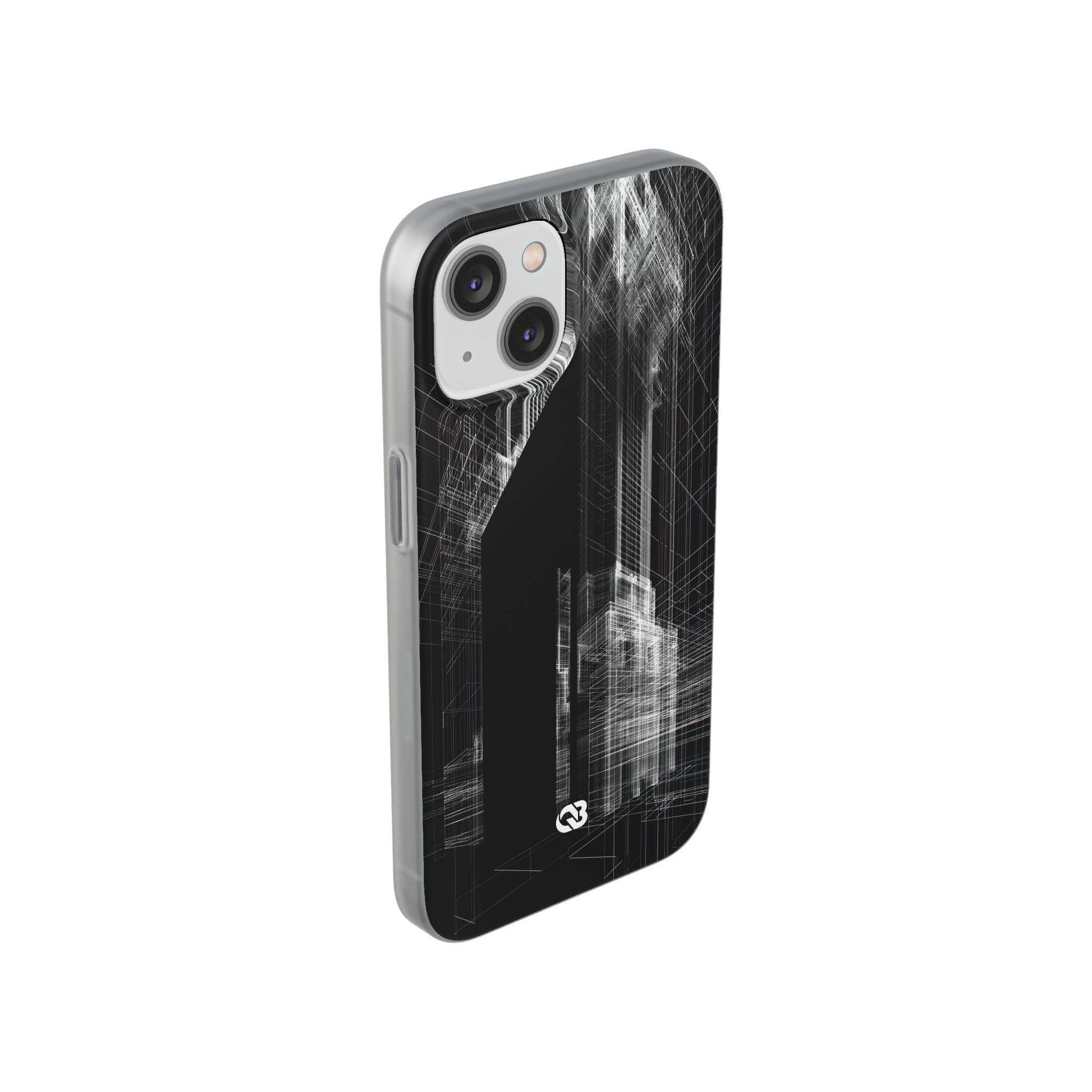 Black Lite Phone Case for iPhone - Ghost Urban Wireframe