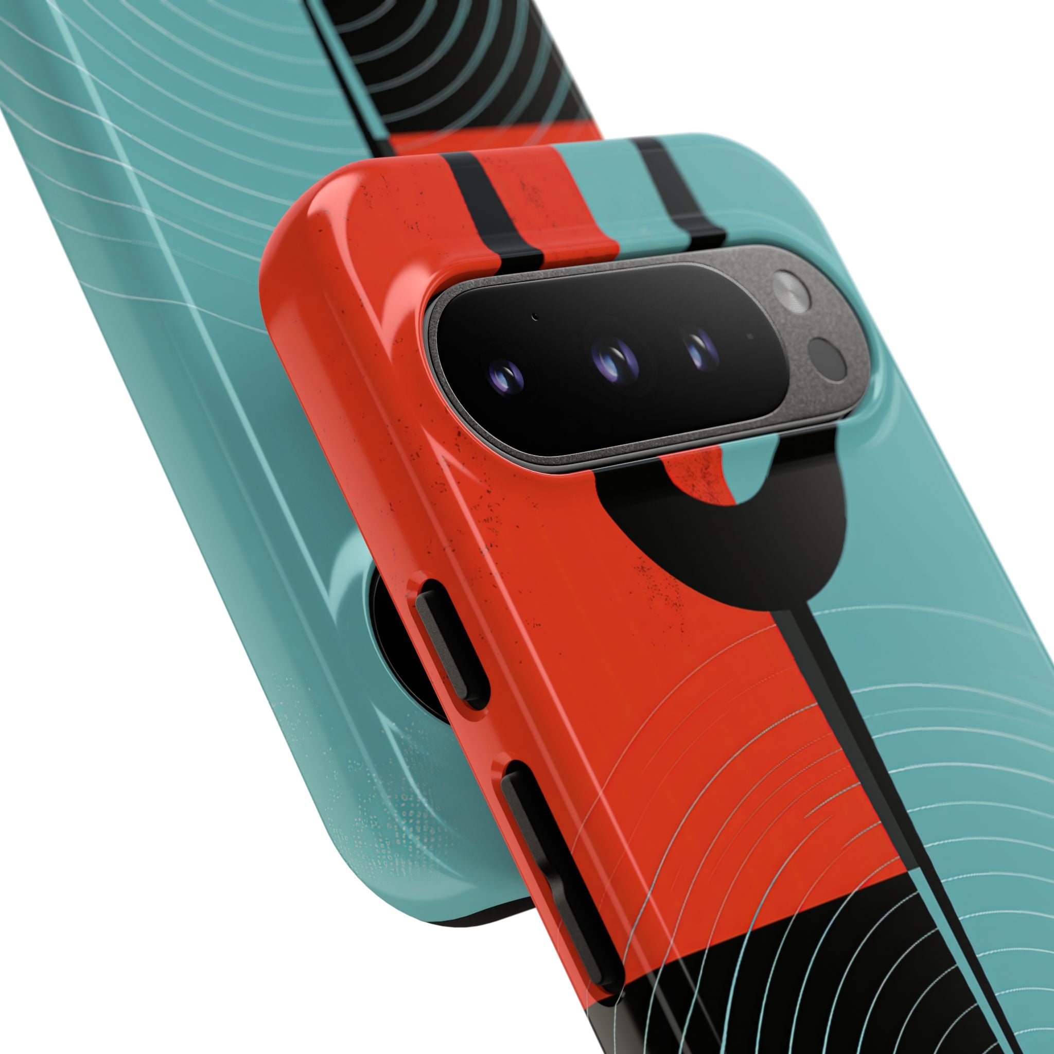 Teal Tough Phone Case for Google Pixel - Sonic Static Split