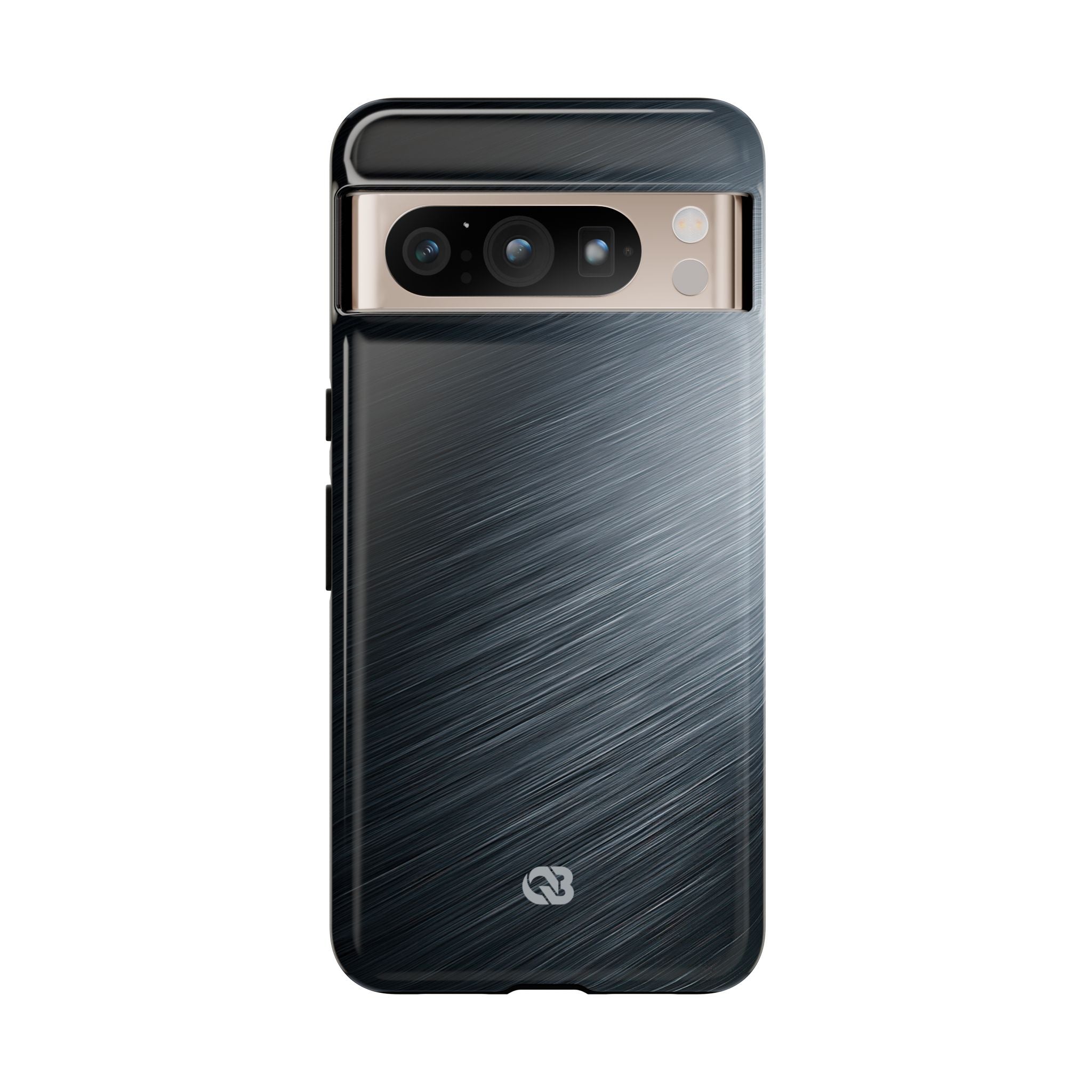 Grey Tough Phone Case for Google Pixel - Charcoal Brushed Steel