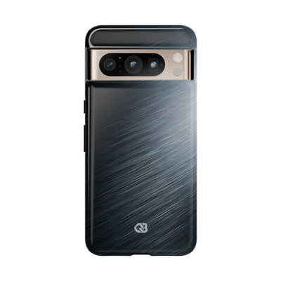 Grey Tough Phone Case for Google Pixel - Charcoal Brushed Steel