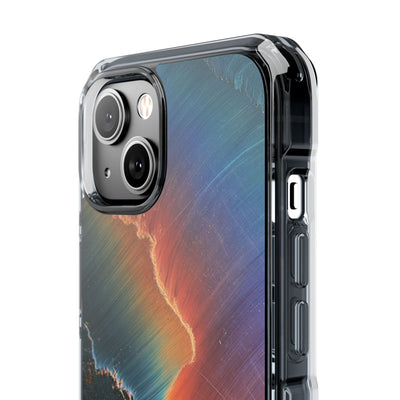 Prismatic Aura Shift · Clear Impact Magnetic Phone Case for iPhone · Blue