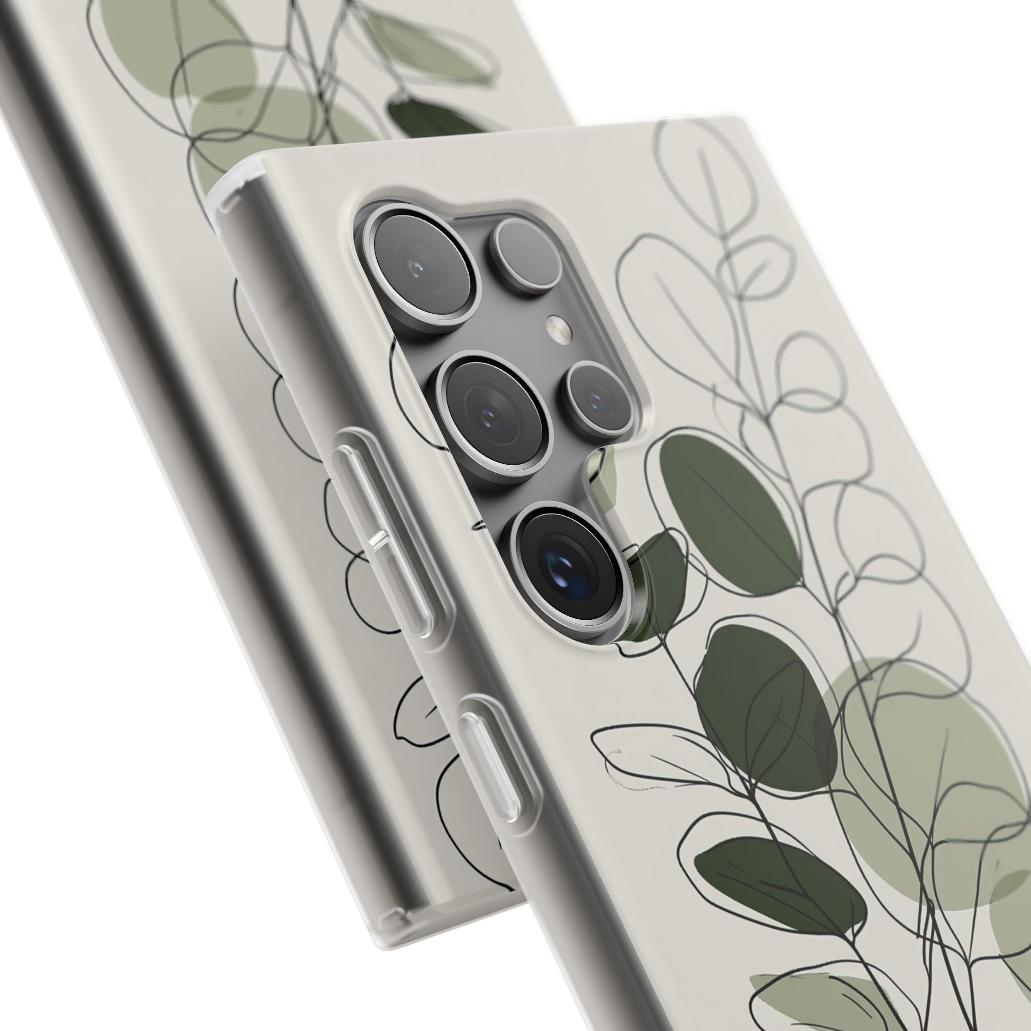 Green Lite Phone Case for Samsung - Muted Eucalyptus Sketch