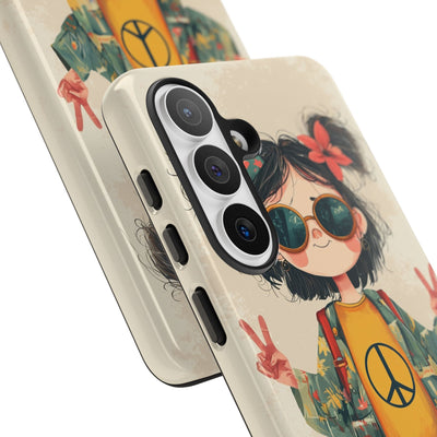Retro Peace Girl · Tough Custodia per Samsung