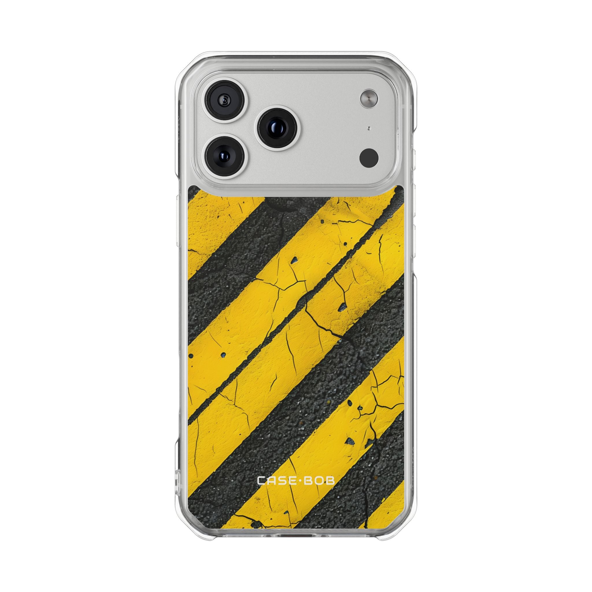 Cracked Hazard Stripes iPhone 17 Pro Max Case - Impact