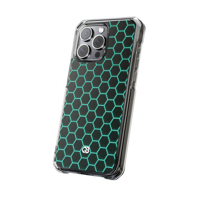 Neon Hex Spectrum · Clear Impact Magnetic Phone Case for iPhone · Teal