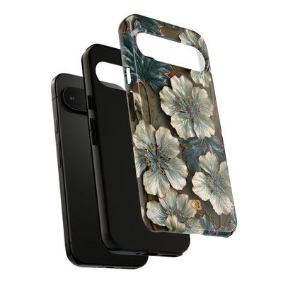 Gilded Blossom Reverie · Tough Phone Case for Pixel ·  Teal