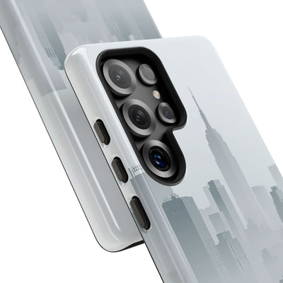 Grey Tough Phone Case for Samsung - Steel Mist Skyline