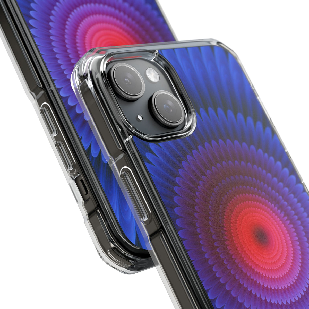 Radial Spectrum Bloom · Clear Impact Magnetic Phone Case for iPhone · Blue
